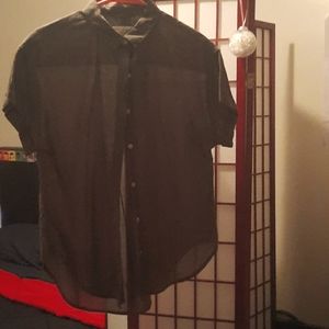 Olive green half-sleeved shirt